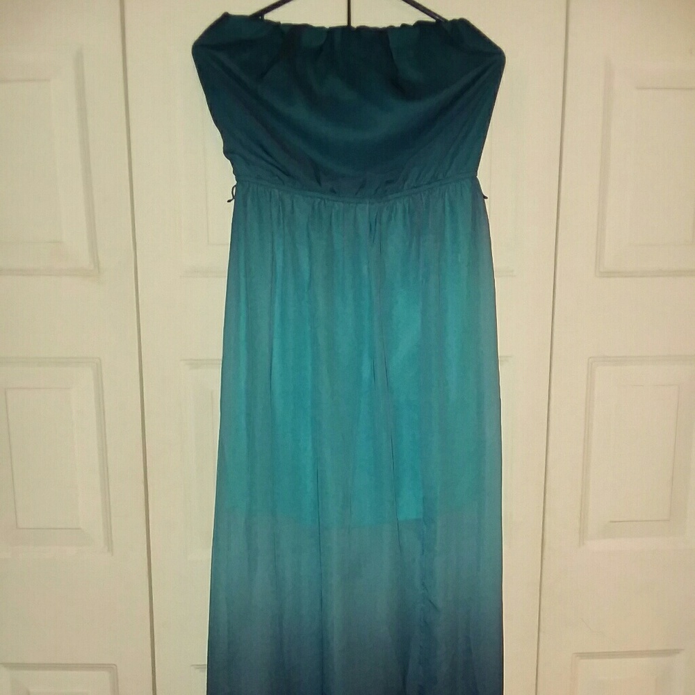 Studio Y Blue floor length strapless dress